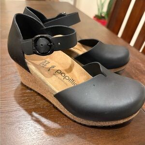 Papillio by Birkenstock Mary Wedge - Black Leather
